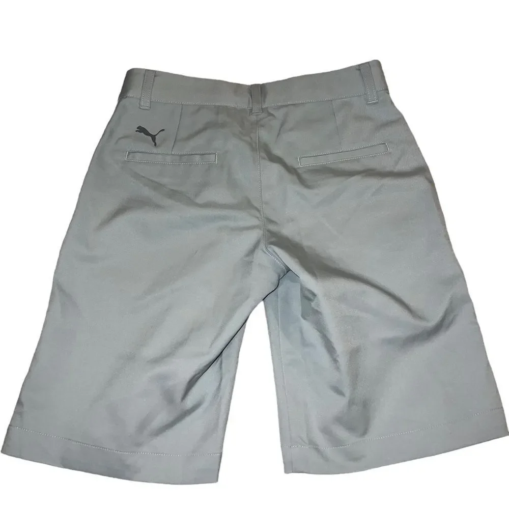 Puma NWT flat front‎ drycell moisture management grey shorts boys small
